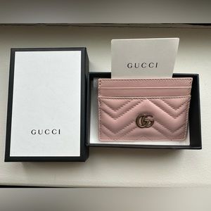 Gucci GG Maramont Card Case, Pink, Leather. Excellent condition!